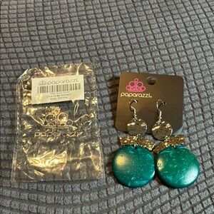 Paparazzi Teal and Silver Dangle Earrings-New with tags